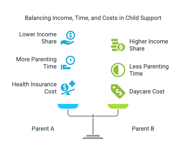 Balancing Income, Time, and Costs in Child Support