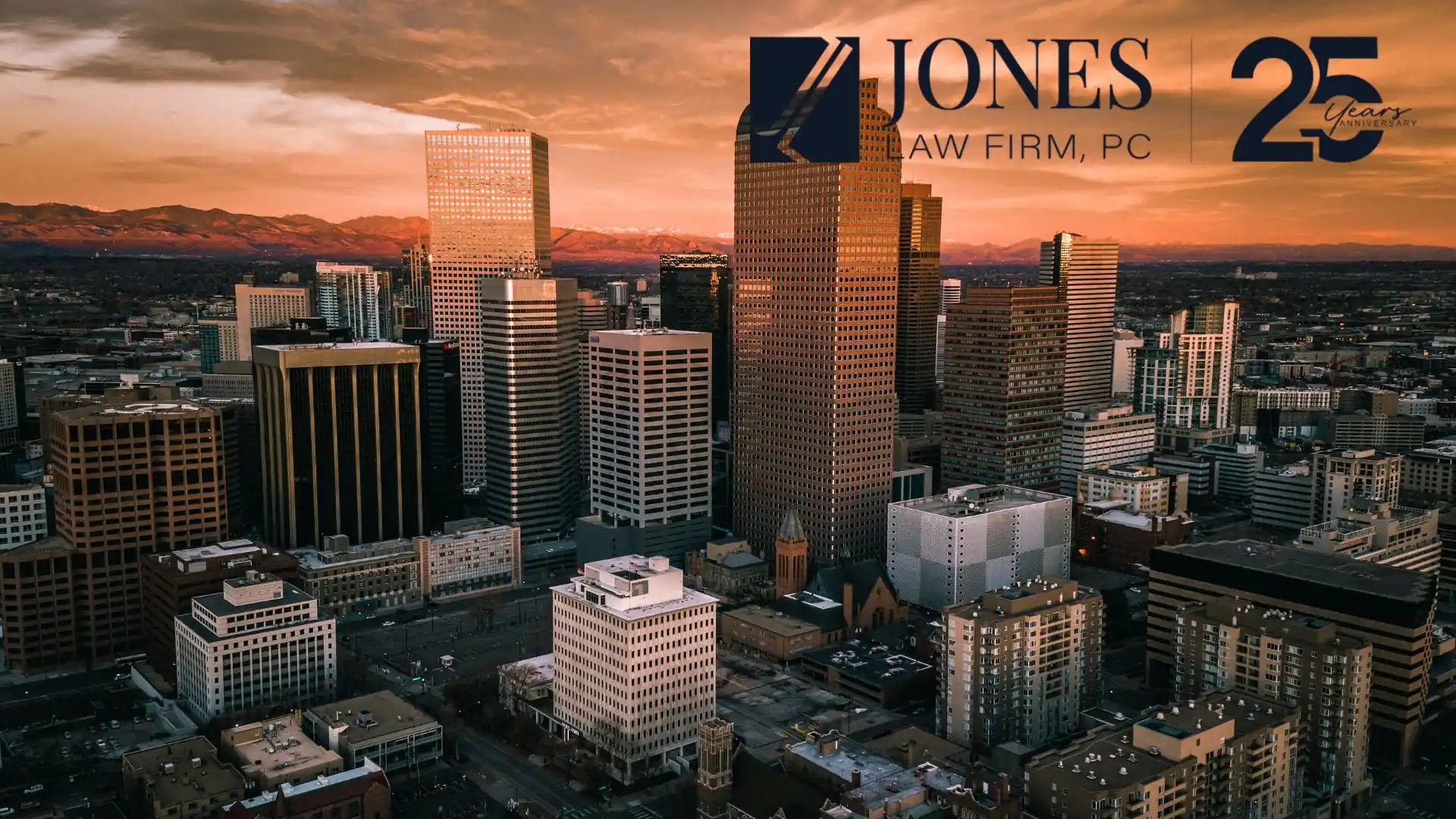 An aerial view near downtown Denver, where local families need child custody services.