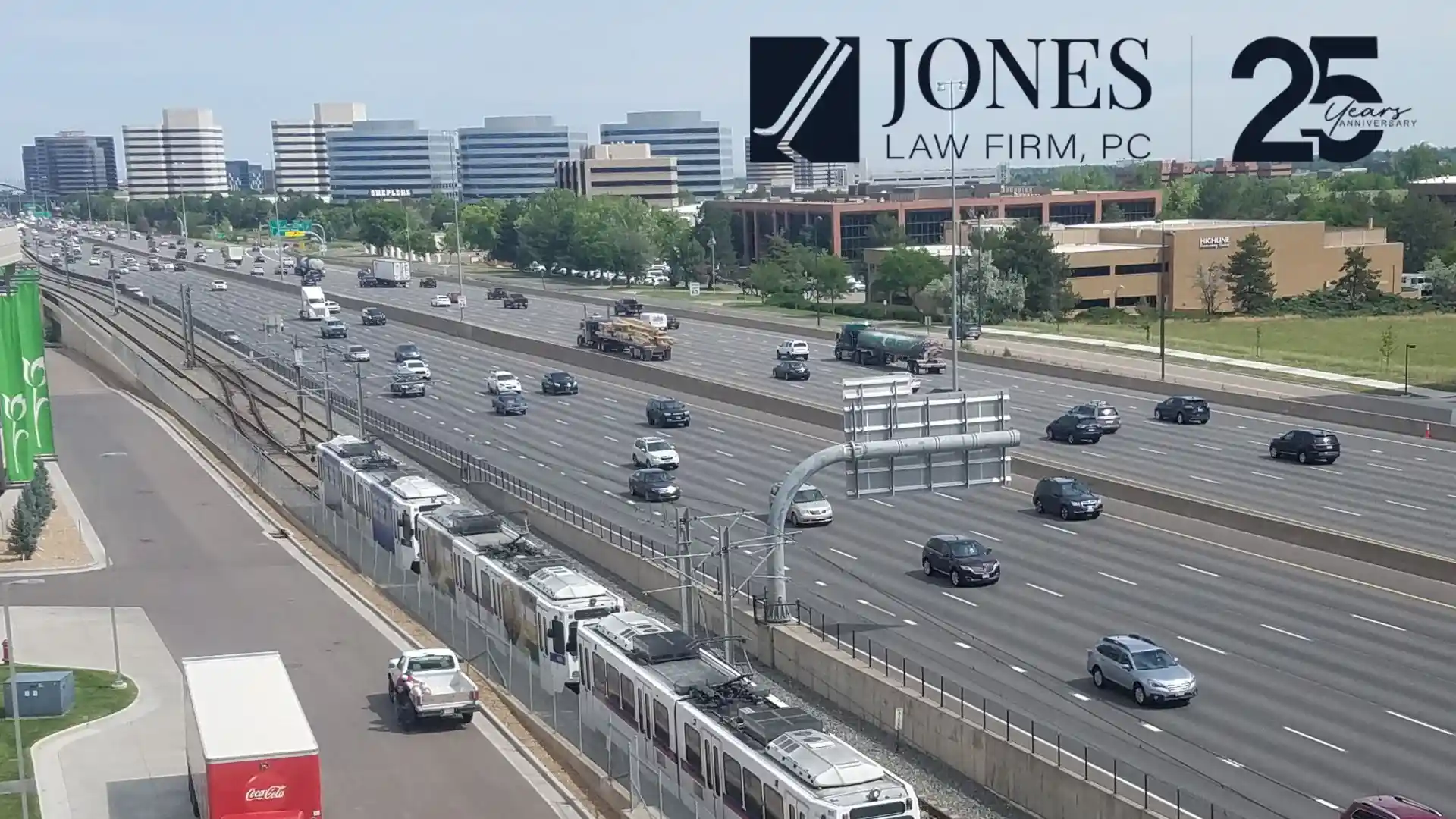 Greenwood Village, Colorado - June 27, 2019: Traffic on Interstate 25 (I-25)