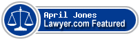 April Jones Lawyer.com Featured badge with scales